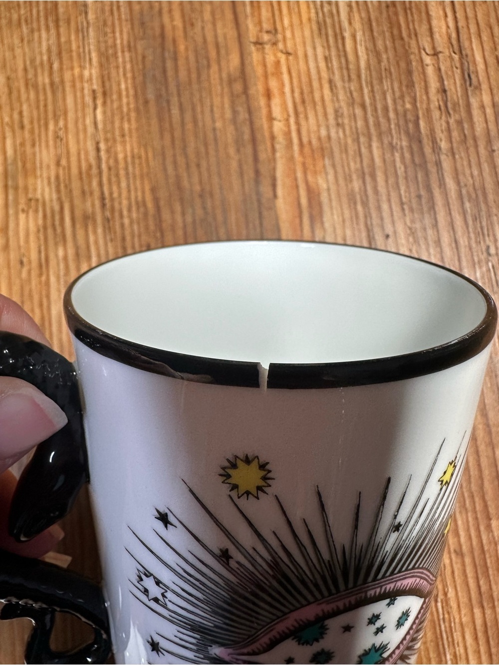 Gucci "Star Eye" White Porcelain Lidded Mug with Black Handle & All-Seeing Eye - Picture 9 of 10
